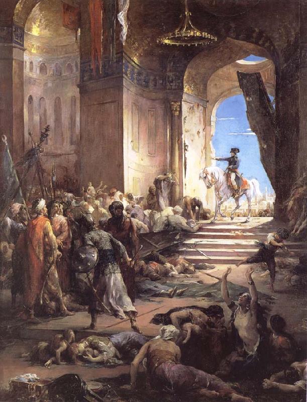 Henri Levy Bonaparte at the Great Mosque in Cairo France oil painting art